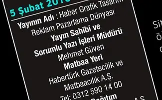 Haber Grafik Gazetesi Künye